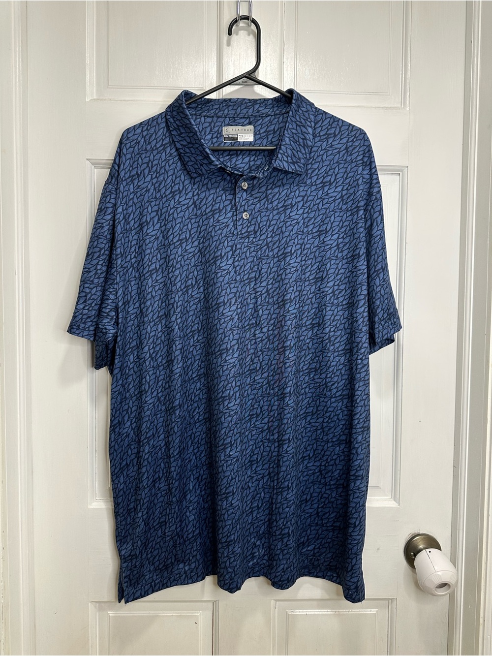 PGA Tour Printed Golf Polo Shirt in Blue Mens Size XXL Pro Series Athletic Fit